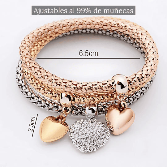 PULSERAS CORAZÓN DE CRISTAL | Brilla con estilo y calidad