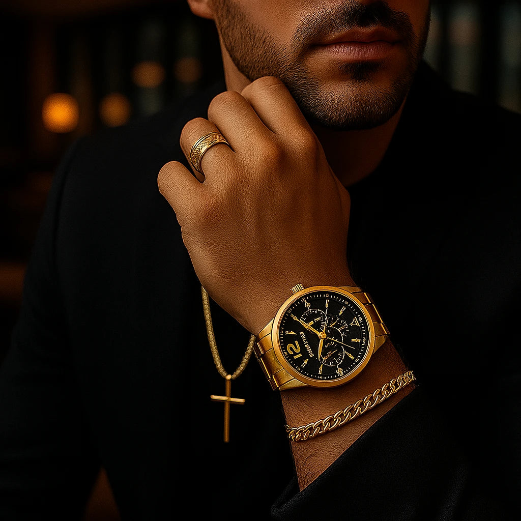 Reloj Geneva IMPERIUS + Cadena + Pulsera + Anillo