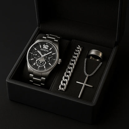 Reloj Geneva IMPERIUS + Cadena + Pulsera + Anillo