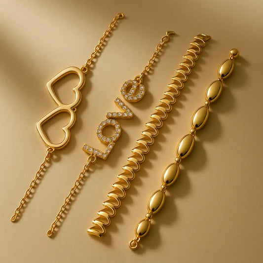 +1 Set de 4 Pulseras Colección Royal GRATIS