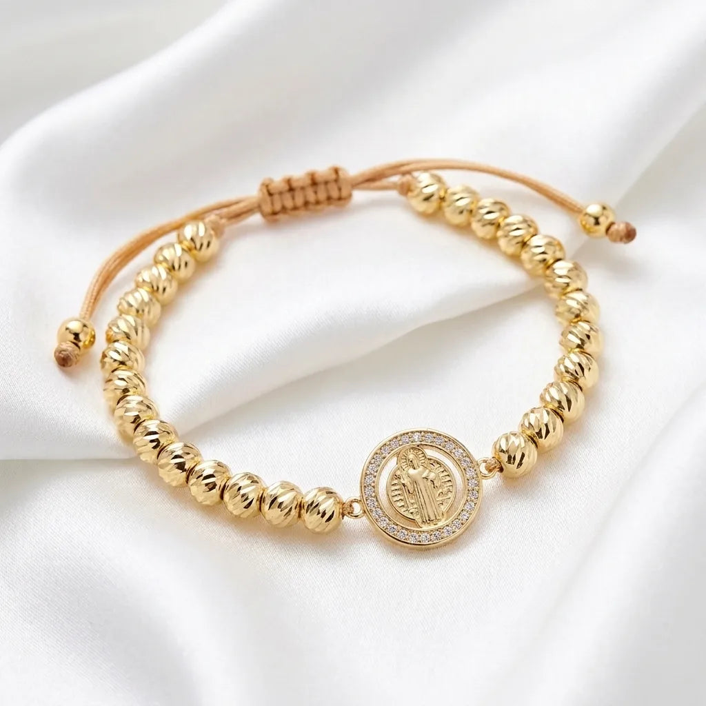 Pulsera San Benito con cordon ajustable